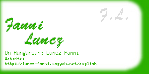 fanni luncz business card